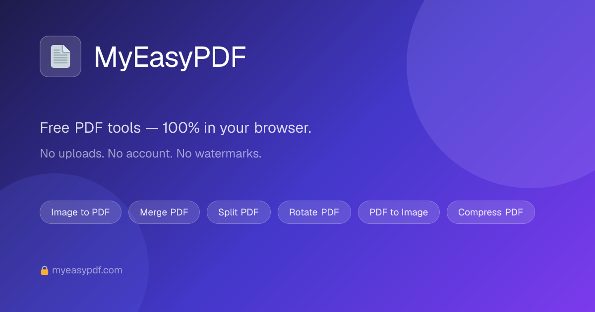 Free Online PDF Tools — No Uploads, 100% Private